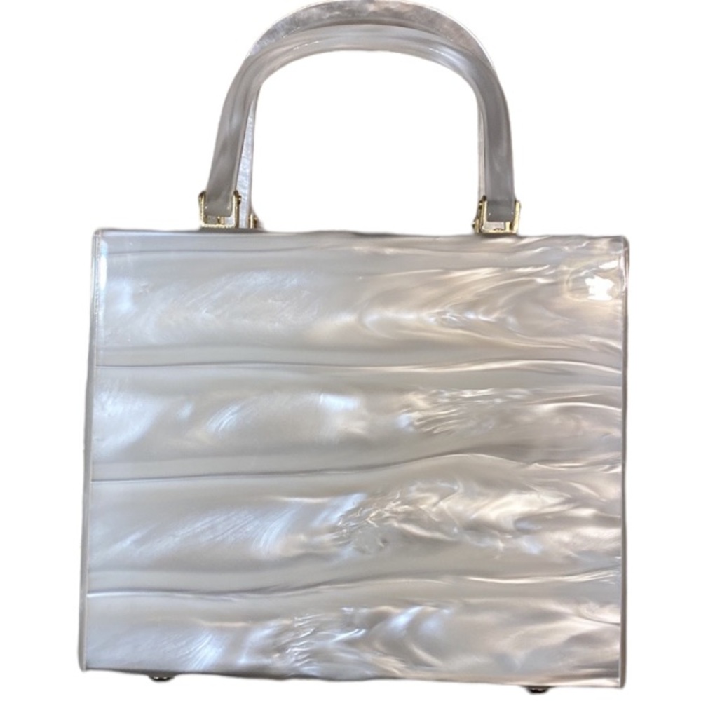1950s Stylecraft Miami Lucite Top Handle Box Bag - Picture 2 of 7